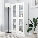 Vitrine Cabinet White 82.5×30.5×150 cm Engineered Wood