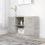 Sideboard Concrete Grey 120×30.5×70 cm Engineered Wood