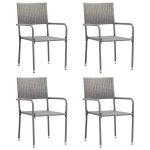 Outdoor Dining Chairs 4 pcs Poly Rattan Anthracite