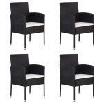 Garden Chairs 4 pcs Poly Rattan Black
