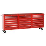 Tool Trolley with 21 Drawers Steel Red (147177+2×147178)