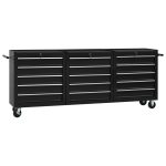 Tool Trolley with 15 Drawers Steel Black (147183+2×147184)