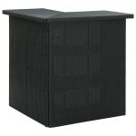 Corner Bar Table Black 100x50x105 cm Poly Rattan