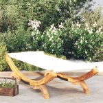 Outdoor Lounge Bed 100×188.5×44 cm Solid Bent Wood Cream