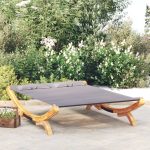 Outdoor Lounge Bed 165×188.5×46 cm Solid Bent Wood Anthracite