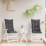 Garden Highback Chair Cushions 2 pcs Anthracite 120x50x7 cm Fabric