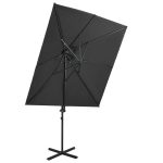 Cantilever Umbrella with Double Top Anthracite 250×250 cm