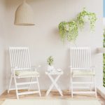 Chair Cushions 2 pcs Cream White 50x50x7 cm Oxford Fabric