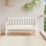 Garden Bench Cushion Cream White 150x50x7 cm Oxford Fabric