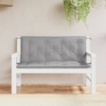 Garden Bench Cushions 2 pcs Grey 120x50x7cm Oxford Fabric