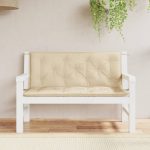 Garden Bench Cushions 2 pcs Beige 120x50x7cm Oxford Fabric