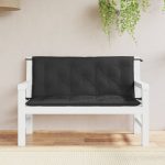 Garden Bench Cushions 2 pcs Black 120x50x7cm Oxford Fabric