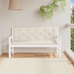 Garden Bench Cushions 2 pcs Cream White 150x50x7cm Oxford Fabric