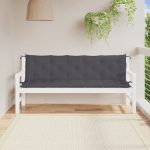 Garden Bench Cushions 2 pcs Anthracite 180x50x7cm Oxford Fabric