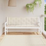 Garden Bench Cushions 2 pcs Cream White 180x50x7cm Oxford Fabric