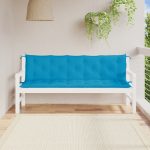 Garden Bench Cushions 2 pcs Light Blue 180x50x7cm Oxford Fabric