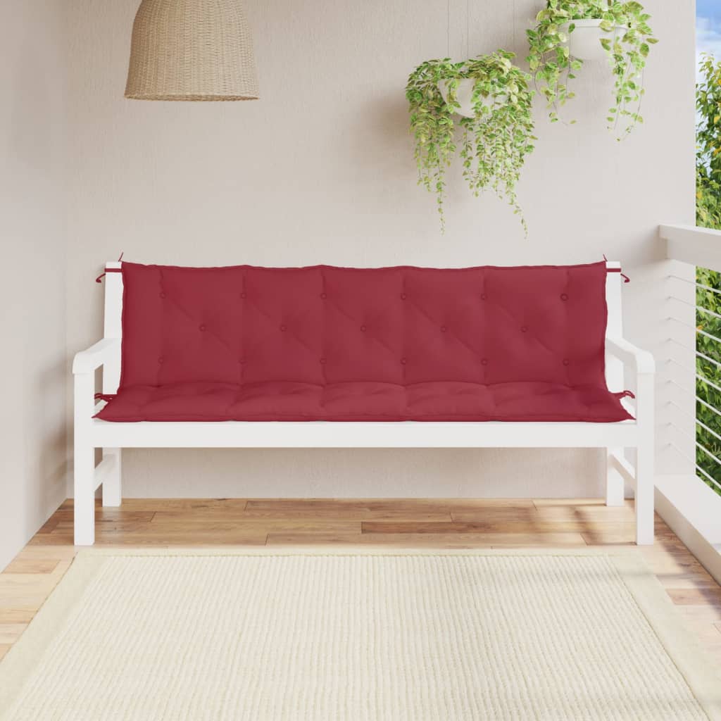 Garden Bench Cushions 2 pcs Wine Red 180x50x7cm Oxford Fabric