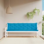 Garden Bench Cushions 2 pcs Light Blue 200x50x7cm Oxford Fabric