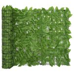 Balcony Screen with Green Leaves 400×100 cm