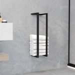 Towel Rack Black 12.5×12.5×60 cm Iron