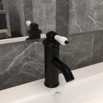 Bathroom Basin Faucet Black 130×180 mm