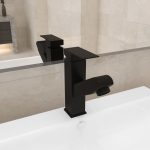 Bathroom Basin Faucet with Pull-out Function Black 157×172 mm