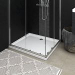 Rectangular ABS Shower Base Tray White 80×90 cm