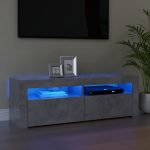 TV Cabinet with LED Lights Concrete Grey 120x35x40 cm