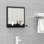 Bathroom Mirror Black 40×10.5×37 cm Engineered Wood