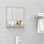 Bathroom Mirror Concrete Grey 40×10.5×37 cm Engineered Wood