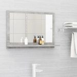 Bathroom Mirror Concrete Grey 60×10.5×37 cm Engineered Wood