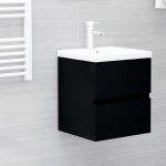 Sink Cabinet Black 41×38.5×45 cm Engineered Wood