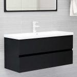 Sink Cabinet Black 100×38.5×45 cm Engineered Wood