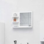 Bathroom Mirror White 60×10.5×45 cm Engineered Wood