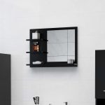 Bathroom Mirror Black 60×10.5×45 cm Engineered Wood