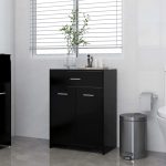 Bathroom Cabinet Black 60x33x80 cm Engineered Wood