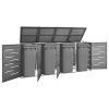 Quadruple Wheelie Bin Shed 276.5×77.5×112.5 cm Stainless Steel