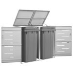 Double Wheelie Bin Shed 138×77.5×112.5 cm Stainless Steel