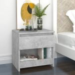Bedside Cabinets 2 pcs Concrete Grey 40x30x39 cm Engineered Wood