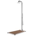 Garden Shower with Brown Base 230 cm Stainless Steel