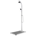 Garden Shower with Grey Base 220 cm Aluminium