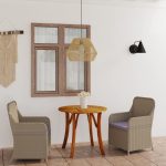 3 Piece Garden Dining Set Brown