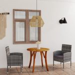 3 Piece Garden Dining Set Anthracite