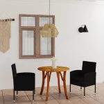 3 Piece Garden Dining Set Black