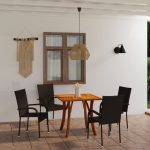 5 Piece Garden Dining Set Brown