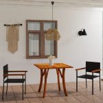 3 Piece Garden Dining Set Black