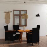 5 Piece Garden Dining Set Black