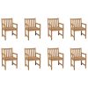 Outdoor Chairs 8 pcs Solid Teak Wood