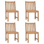 Garden Chairs 4 pcs Solid Teak Wood