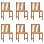Garden Chairs 6 pcs Solid Teak Wood